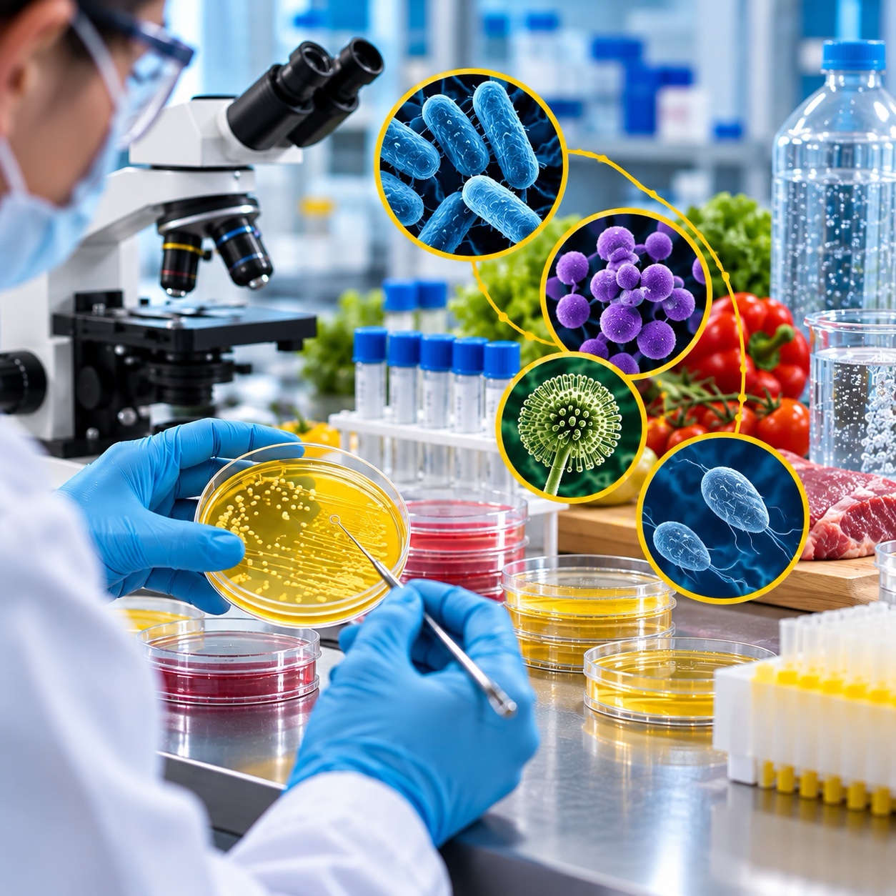 Técnicas fundamentales de microbiología en laboratorios de alimentos y aguas